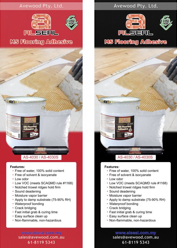 Flooring Adhesive MS Polymer ALSEAL AS-4030